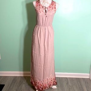 Summer lavender purple floral long maxi dress